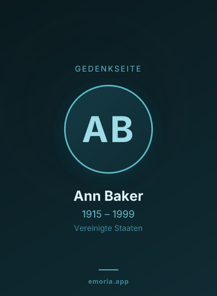 Gedenkportrait von Ann Baker