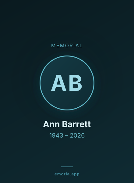 Memorial portrait of Ann Barrett