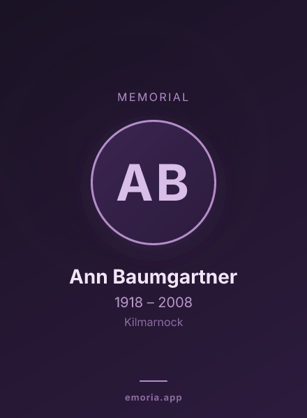 Memorial portrait of Ann Baumgartner