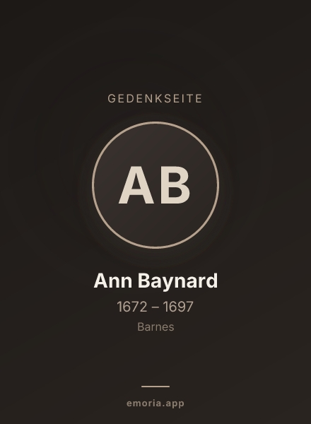 Gedenkportrait von Ann Baynard