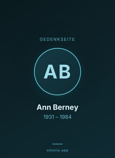 Gedenkportrait von Ann Berney