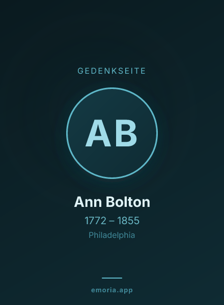 Gedenkportrait von Ann Bolton