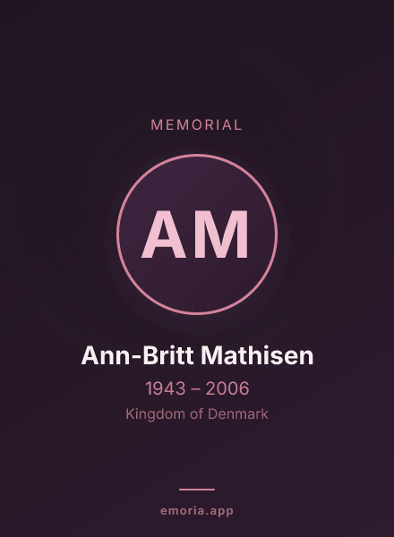 Memorial portrait of Ann-Britt Mathisen