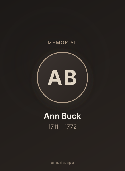 Memorial portrait of Ann Buck