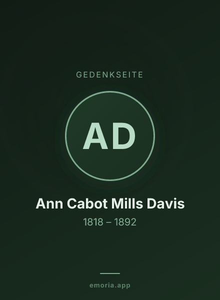Gedenkportrait von Ann Cabot Mills Davis