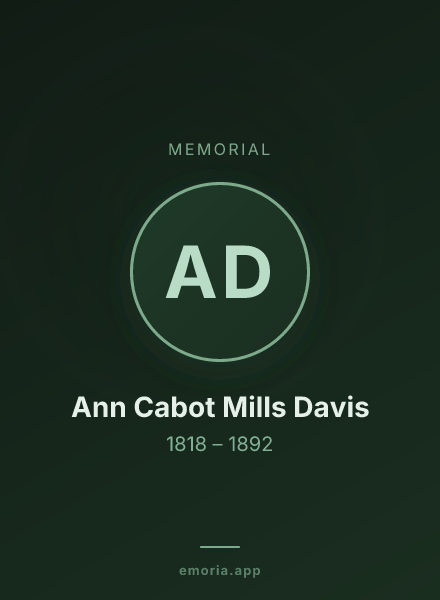 Memorial portrait of Ann Cabot Mills Davis