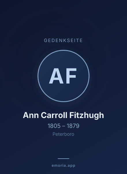 Gedenkportrait von Ann Carroll Fitzhugh