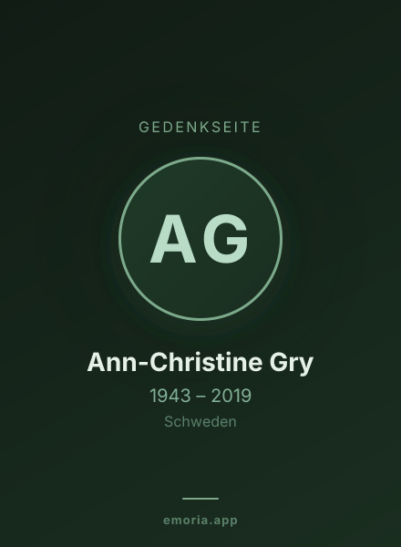 Gedenkportrait von Ann-Christine Gry