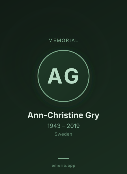 Memorial portrait of Ann-Christine Gry
