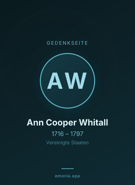 Gedenkportrait von Ann Cooper Whitall