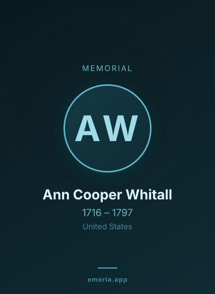 Memorial portrait of Ann Cooper Whitall
