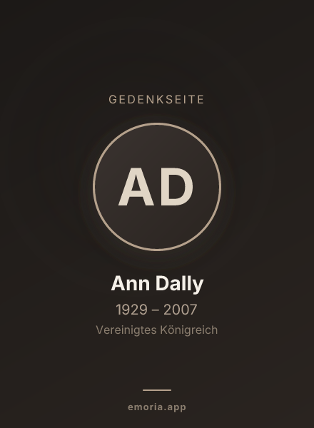 Gedenkportrait von Ann Dally