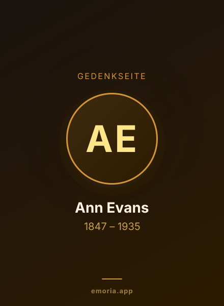 Gedenkportrait von Ann Evans