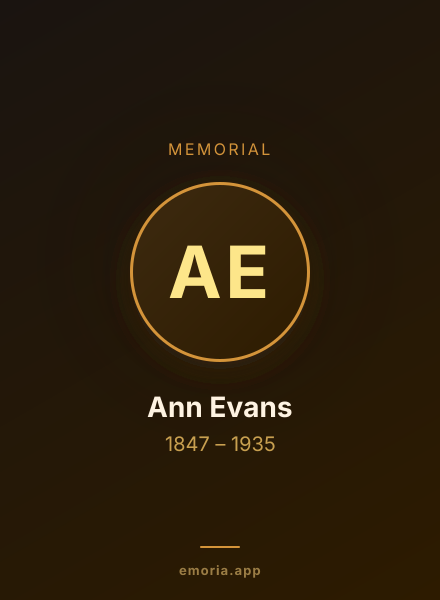 Memorial portrait of Ann Evans