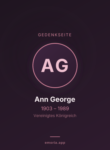 Gedenkportrait von Ann George