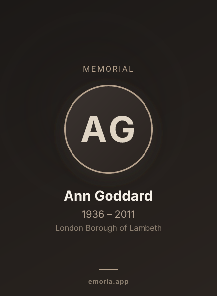 Memorial portrait of Ann Goddard