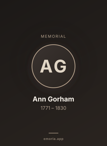 Memorial portrait of Ann Gorham