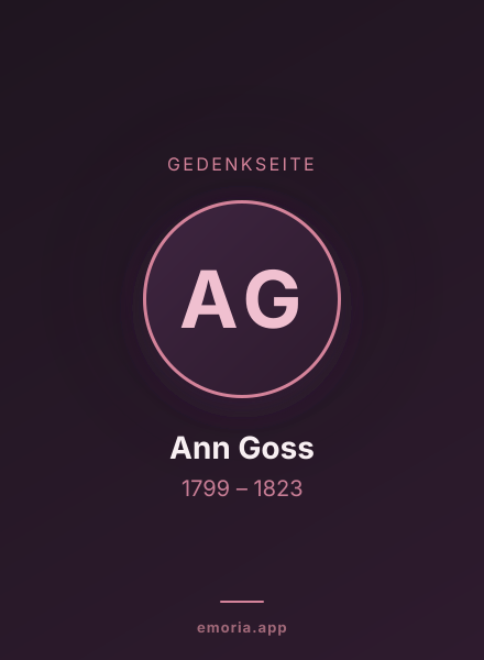 Gedenkportrait von Ann Goss