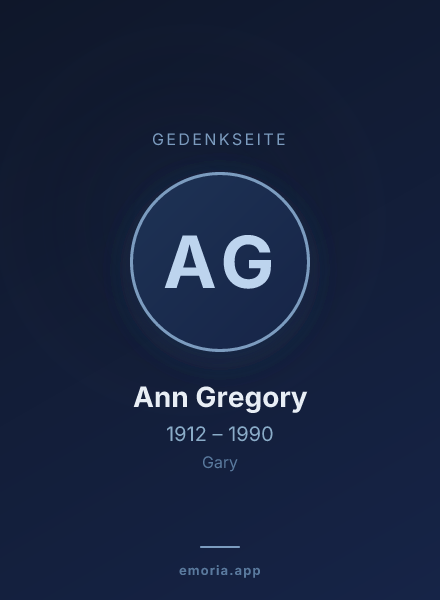 Gedenkportrait von Ann Gregory