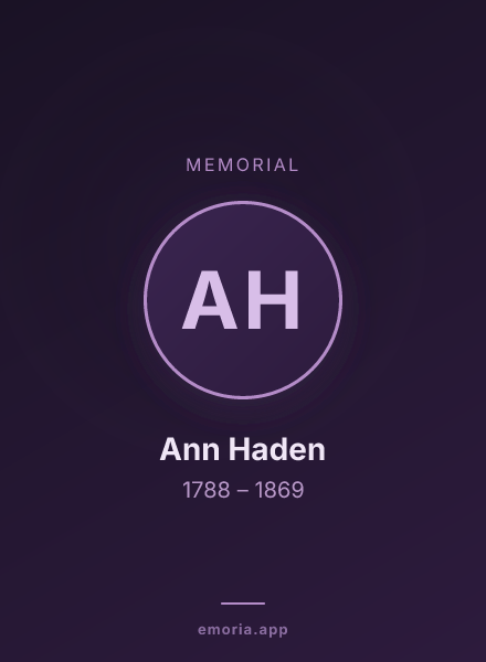 Memorial portrait of Ann Haden