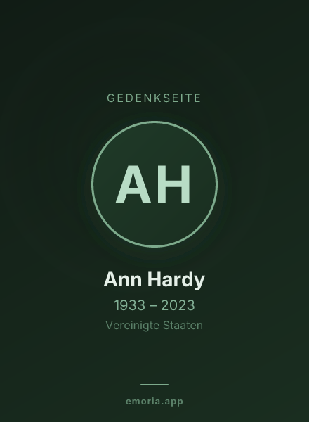 Gedenkportrait von Ann Hardy