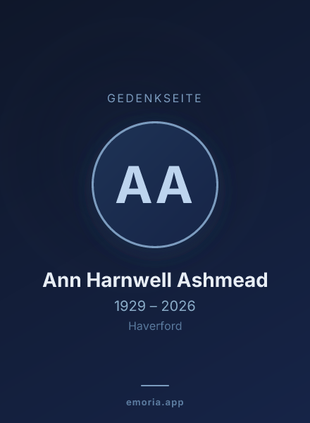Gedenkportrait von Ann Harnwell Ashmead