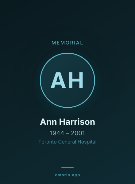Memorial portrait of Ann Harrison