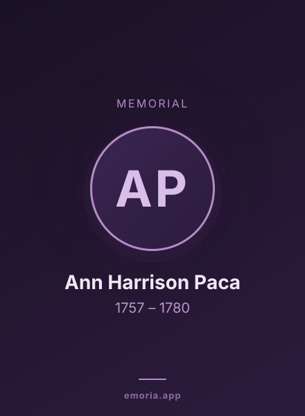 Memorial portrait of Ann Harrison Paca