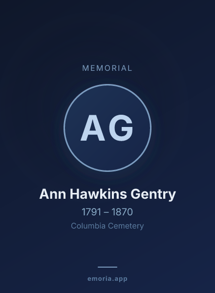 Memorial portrait of Ann Hawkins Gentry