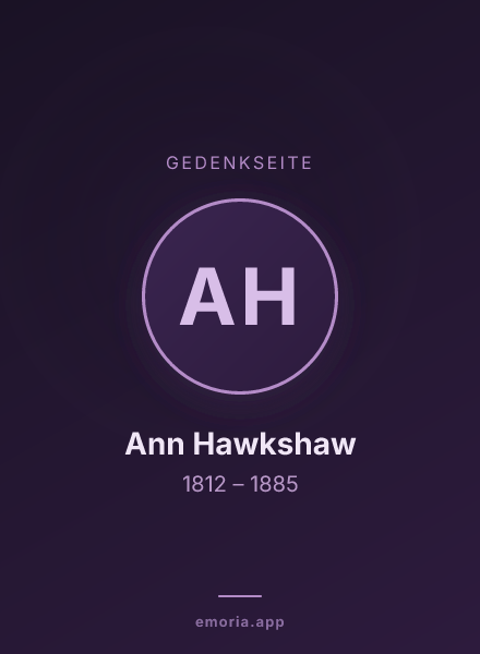 Gedenkportrait von Ann Hawkshaw
