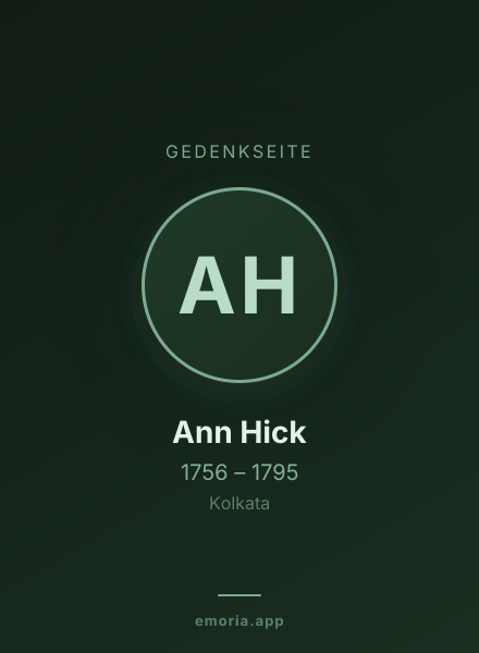 Gedenkportrait von Ann Hick