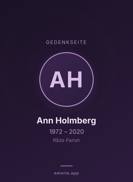 Gedenkportrait von Ann Holmberg