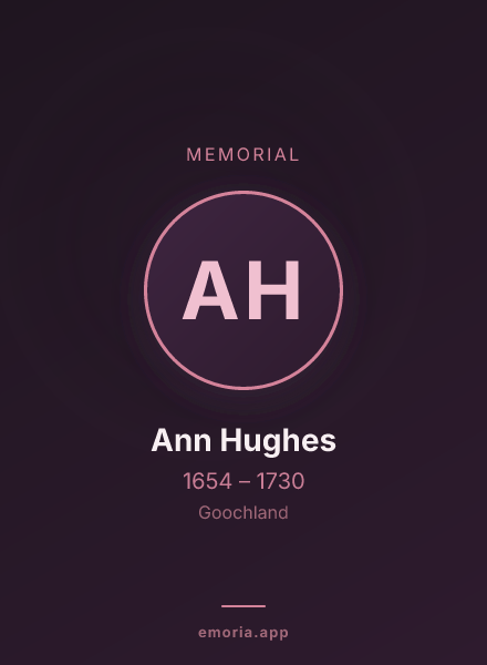 Memorial portrait of Ann Hughes
