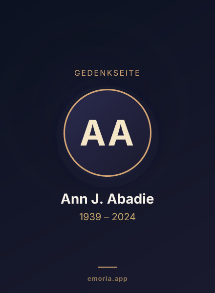 Gedenkportrait von Ann J. Abadie
