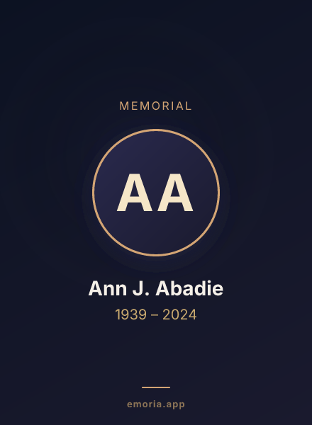 Memorial portrait of Ann J. Abadie