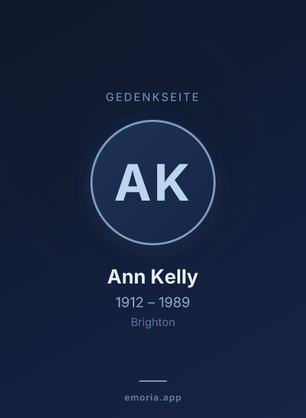 Gedenkportrait von Ann Kelly