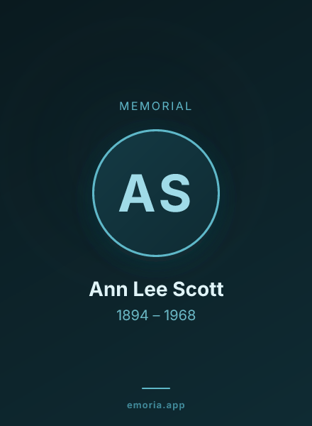 Memorial portrait of Ann Lee Scott