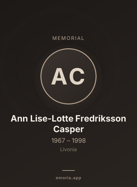 Memorial portrait of Ann Lise-Lotte Fredriksson Casper