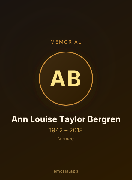 Memorial portrait of Ann Louise Taylor Bergren