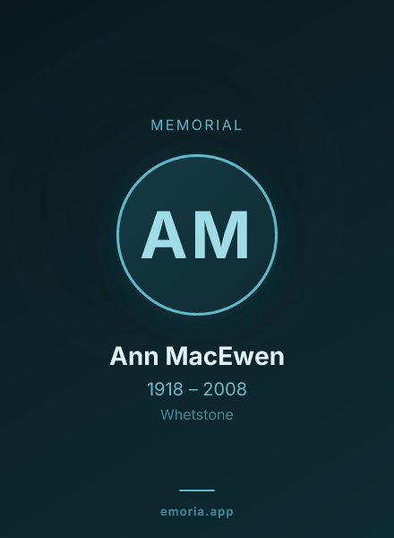 Memorial portrait of Ann MacEwen