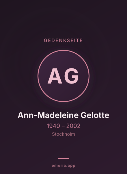 Gedenkportrait von Ann-Madeleine Gelotte