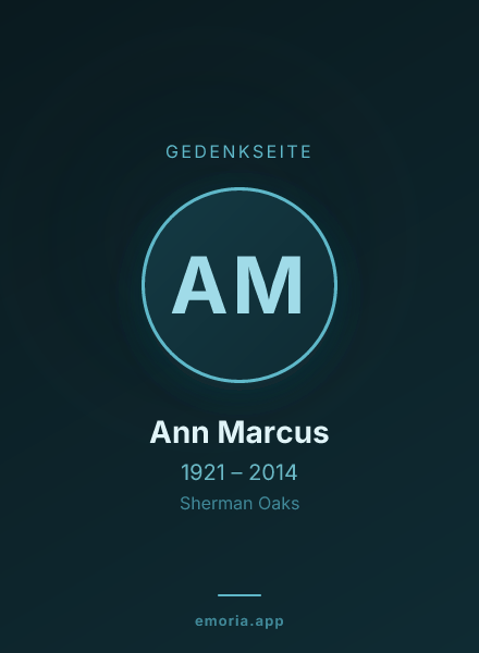 Gedenkportrait von Ann Marcus