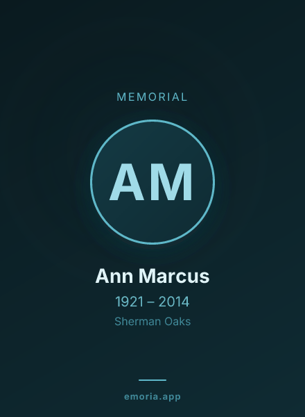 Memorial portrait of Ann Marcus
