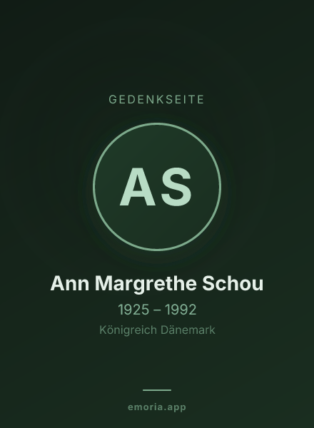 Gedenkportrait von Ann Margrethe Schou