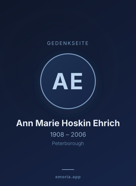 Gedenkportrait von Ann Marie Hoskin Ehrich