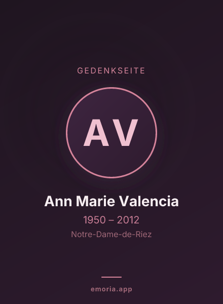 Gedenkportrait von Ann Marie Valencia