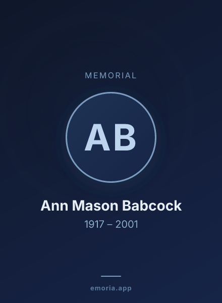 Memorial portrait of Ann Mason Babcock