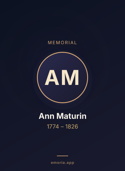 Memorial portrait of Ann Maturin