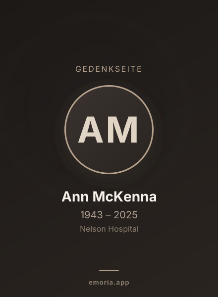 Gedenkportrait von Ann McKenna