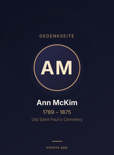 Gedenkportrait von Ann McKim